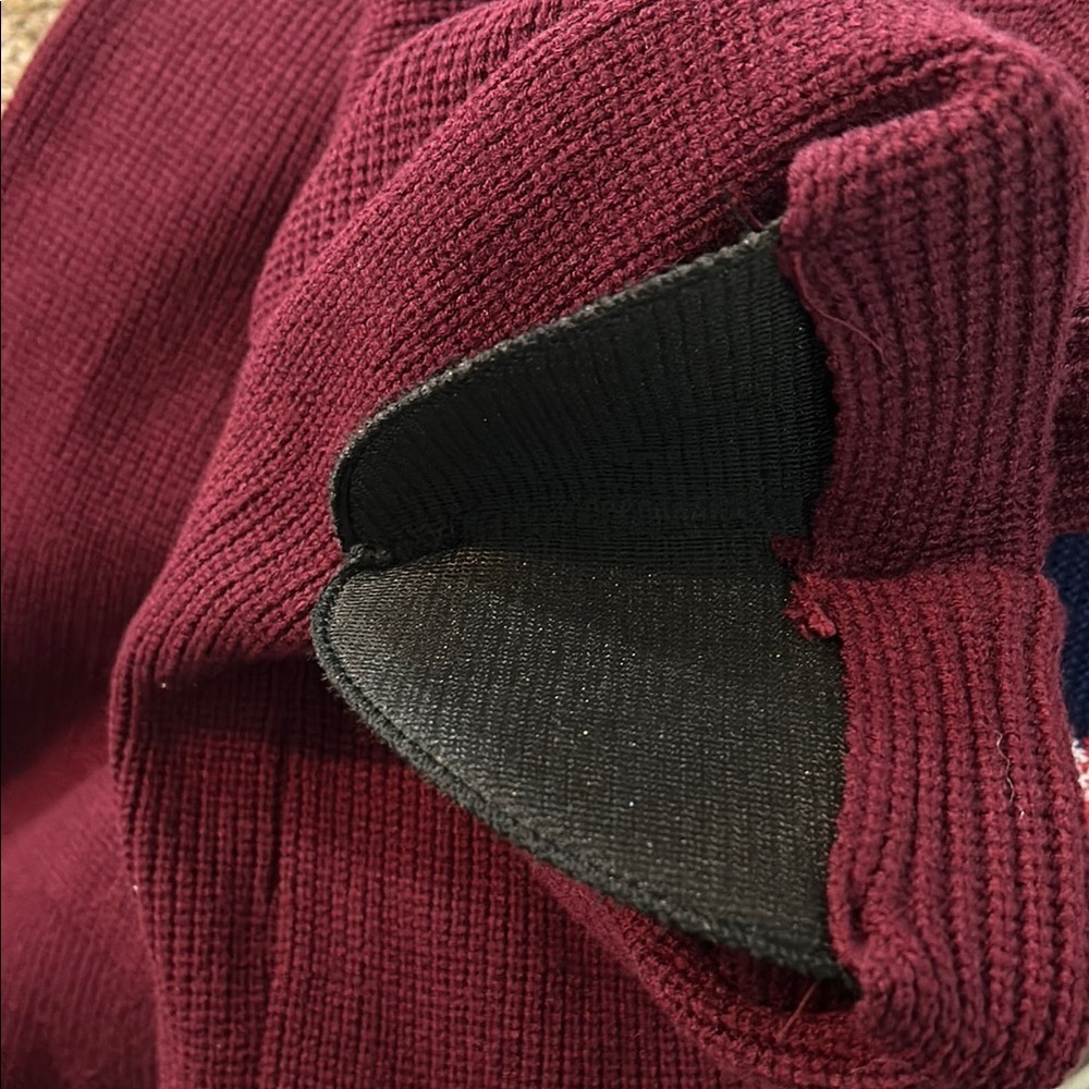 Vintage Burgundy Knit Sweater Cap Sleeve Shoulder Pads Medium 80s/90s Power Knit - Picture 11 of 11